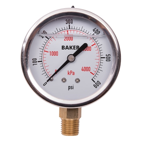 Baker Instruments AVNC-600P Pressure Gauge, 0-600 PSI AVNC-600P